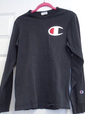 Champion Black Long Sleeve Shirt Size Small